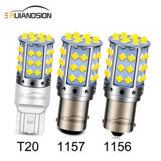 Ruiandison ไฟเลี้ยวรถยนต์ LED 1156 BA15S T20 7443 BAY15D 1157 10-30V ไม่มีขั้ว สีขาว สีแดง สีเหลือง 2 ชิ้น