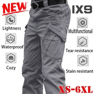 Ix9 Tactical Pants Multi-pocket Overalls กางเกงทำงานด้านข้างกระเป๋าใส่กางเกงทำงานกลางแจ้ง