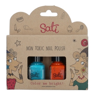 SATI - สีทาเล็บ NAIL POLISH TURQUOISE&amp;ORANGE NP006