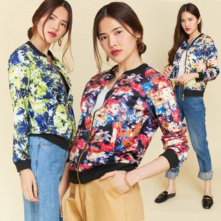 DIVA STYLISTS Japanese Casual Bomber Jacket เสื้อคลุม / แจ็คเก็ต ลายกราฟฟิก