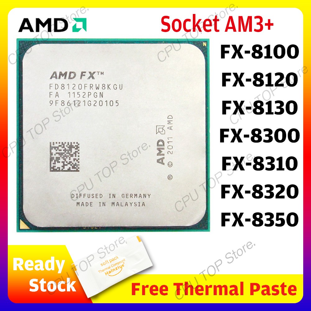 ⚡️Amd FX-Series FX 8100 8120 8130 FX 8300 8310 8320 8350 8140 แปดแกน CPU โปรเซสเซอร์ซ็อกเก็ต AM3+
