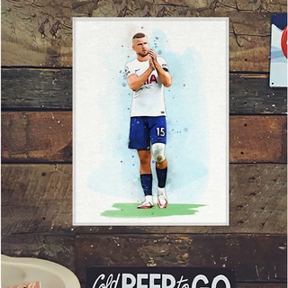 โปสเตอร์ ผ้าแคนวาส เอริค ไดเออร์ ทีมทอตนัมฮอตสเปอร์ Eric Dier Tottenham Hotspurs ภาพวาด ศิลปะ นักบอล นักฟุตบอล