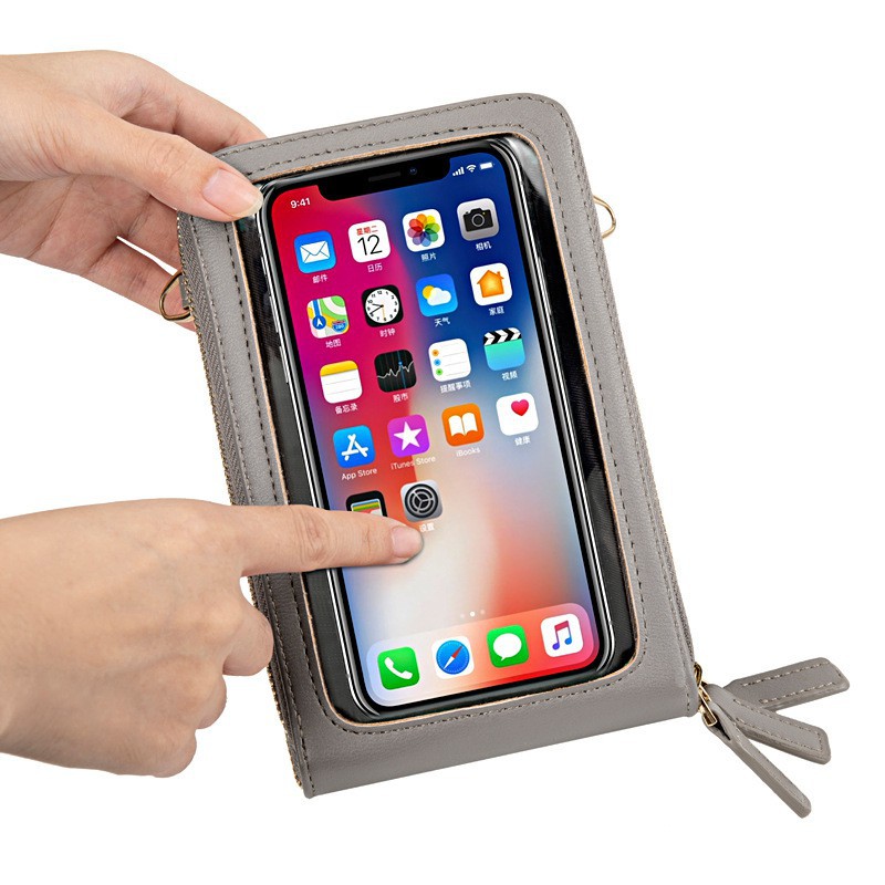 Yogodlns Women Touch Screen Cell Phone Wallet Pouch PU Leather Shoulder ...