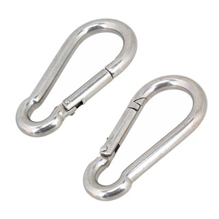 🙏ชุด 2 ชิ้น🙏 คาราบิเนอร์ ชุดห่วงเกี่ยวนิรภัย สแตนเลส 304 2 xCarabiner Snap Hook with Hooks AssortedTHE TOOLS
