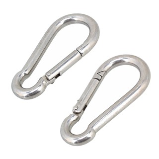 🙏ชุด 2 ชิ้น🙏 คาราบิเนอร์ ชุดห่วงเกี่ยวนิรภัย สแตนเลส 304 2 xCarabiner Snap Hook with Hooks Assorted🎈THE TOOLS🎈