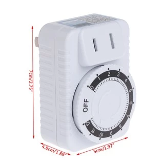 ปลั๊กตั้งเวลาอุปกรณ์เครื่องใช้ไฟฟ้า AC 220V แบบตั้งเวลา 12 ชั่วโมง
