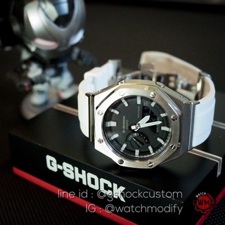 GShock Ga-2100 Ap Metal สายRubber Whiteของแท้100%ประกันศูนย์1ปี