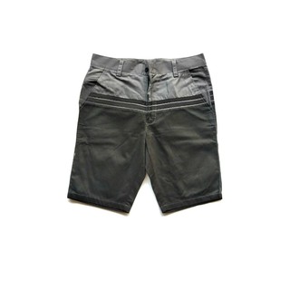 กางเกงขาสั้นลำลอง Twotone Cotton 100% สีเทาดำ Size 28-36