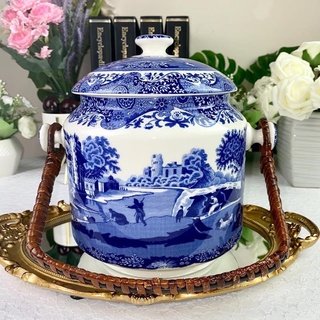 Spode Blue Italian 200th Anniversary Biscuit Barrel โถบิสกิต โถคุกกี้