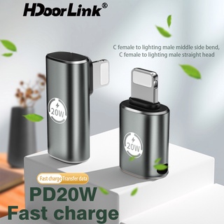 Hdoorlink PD 20W Type-C อะแดปเตอร์ชาร์จเร็ว สําหรับ i-Phone 13 12 11 USB C Female to 8-Pin Male อะแดปเตอร์แปลง OTG Data Sync Connector