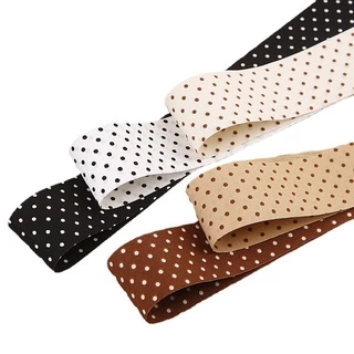 พร้อมส่ง ริบบิ้นผ้า ลายจุด ขนาด 2.5 และ 3.5 ซม.