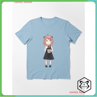 คอตต้อนคอกลมเสื้อยืดโอเวอร์ไซส์2022 SPY X FAMILY Anya Cute Essential T-Shirt เสื้อยืดพิมพ์ลาย เสื้อยืดอนิเมชั่น คอกลม co