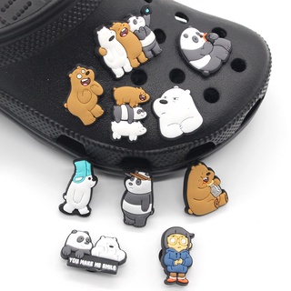 10 ชิ้น น่ารัก กริซลี่ แพนด้า Jibitz Croc ชุดหมี Jibits Charm We Bare Bears จี้รองเท้า Pins Jibbits สําหรับ Crocks เด็ก รองเท้า อุปกรณ์เสริมตกแต่ง