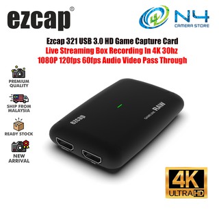 Ezcap 321 301 USB 3.0 HD การ์ดจับภาพเกม ถ่ายทอดสด บันทึกในกล่องสตรีมมิ่ง 4K 30hz 1080P 120fps 60fps วิดีโอเสียง