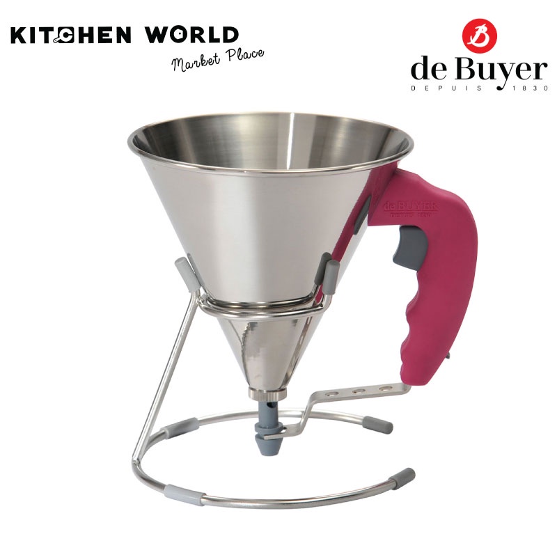 de Buyer 3353.20 Green Mini Piston Funnel 0.8 Liter / กรวยหยอดขนม