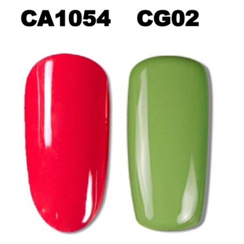 CA1054/CG02 Oshare UV Gelเจลทาเล็บชุด 2 ขวด-สีแดง/เขียว