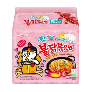 SAMYANG ซัมยัง ฮ็อตชิคเก้น ราเมงแห้ง แพ็ค 5 ซอง (รสคาโบนาร่า / รสชีส)