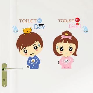 【Zooyoo】สติ๊กเกอร์ติดผนัง  Logo Wall stickers Paste for Toilet