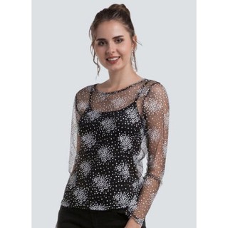 ขายเท เสื้อผ้ามุ้งไม่คัน Meraki Printed Sheer Top for Women ไซส์ S , M