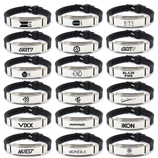 กําไลข้อมือBts Bangtan Boys Got 7 Blackpink Ikon Vix Monsta X พัดแบบมือถือ