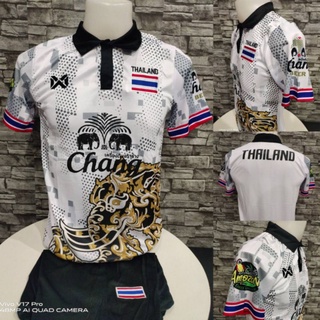 ชุดกีฬา ช้างไทย ลายกนก กราฟฟิก เสื้อพร้อมโกง ทรงผู้ชาย