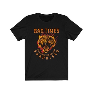 เสื้อยืด พิมพ์ลายเสือ Bad Times Tiger แฟชั่นสําหรับนักเรียนมัธยมต้น