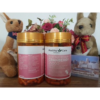 Healthy Care Super Cranberry 25000 mg 90 Capsules สารสกัดจากแครนเบอรี่ เพื่อสุขภาพสตรี จากออสเตรเลีย