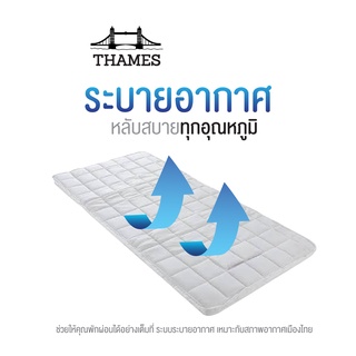 Thames ที่นอนยางพาราแท้ ที่นอนปิคนิคยางพารา ที่นอนพับได้ วางพื้นได้ ม้วนพับเก็บได้ หนา 1.5นิ้ว