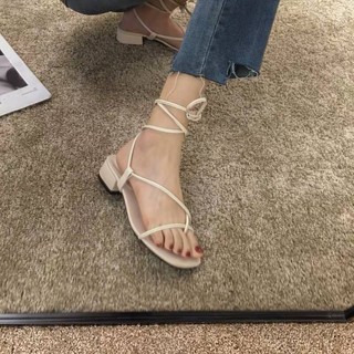 280619 รองเท้าแบบพันข้อใส่สบาย วัสดุหนังPUนิ่ม