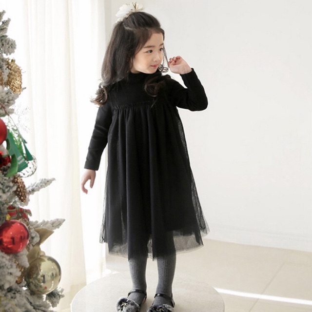 เดรสสีดำ  แต่งระบายสีดำ / E63 / 480