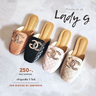 พร้อมส่งไซส์ 41-45 รุ่น Lady G รองเท้าไซส์ใหญ่ ไซด์ใหญ่ ไซร้ใหญ่ สลิปเปอร์ เปิดส้น bigsize plussize