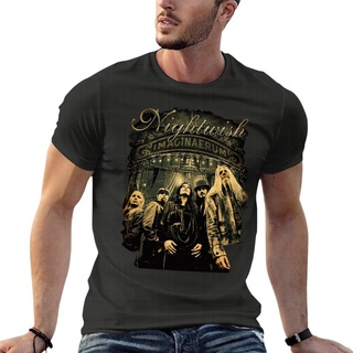 เสื้อยืดผู้ชาย90 - NightwishSymphonicMetalBandovert-shirtsเสื้อผ้าผู้ชายที่กําหนดเองเสื้อผ้าแขนสั้น