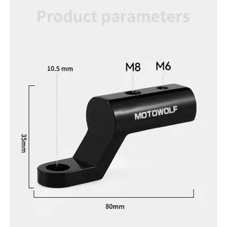 Motorcycle Parts 1ชิ้น บาร์จับมอเตอร์ไซค์ มีรูน็อตให้2รู บาร์เสริมสั้น สำหรับติดก้านกระจก