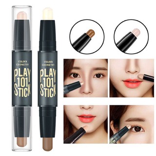 F17 ปากกาเน้นข้อความเงาแท่งคู่หัวบรอนเซอร์สมูทคอนทัวร์Highli…