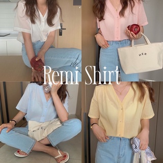 cpjgirlxx | Remi Comfort Shirt - 4col เสื้อเชิ้ตแขนสั้นแบบบาง พร้อมส่ง