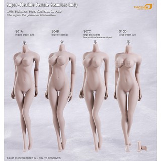 ฟิกเกอร์ โมเดล บอดี้ 1/6 ซิลิโคลน ของสะสม PHICEN Body with stainless steel skeleton in pale