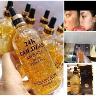 24K GOLDZAN AMPOULE 99.9% PURE GOLD เซรั่มทองคำกระชับรูขุมขน 100มล.