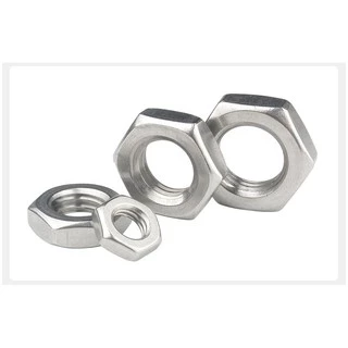หัวน็อต ตัวเมีย ขอบบาง ตัวบาง สแตนเลส 304 เกลียวมิล หยาบ M4 M5 M6 / Thin Hexagon Nut SUS304