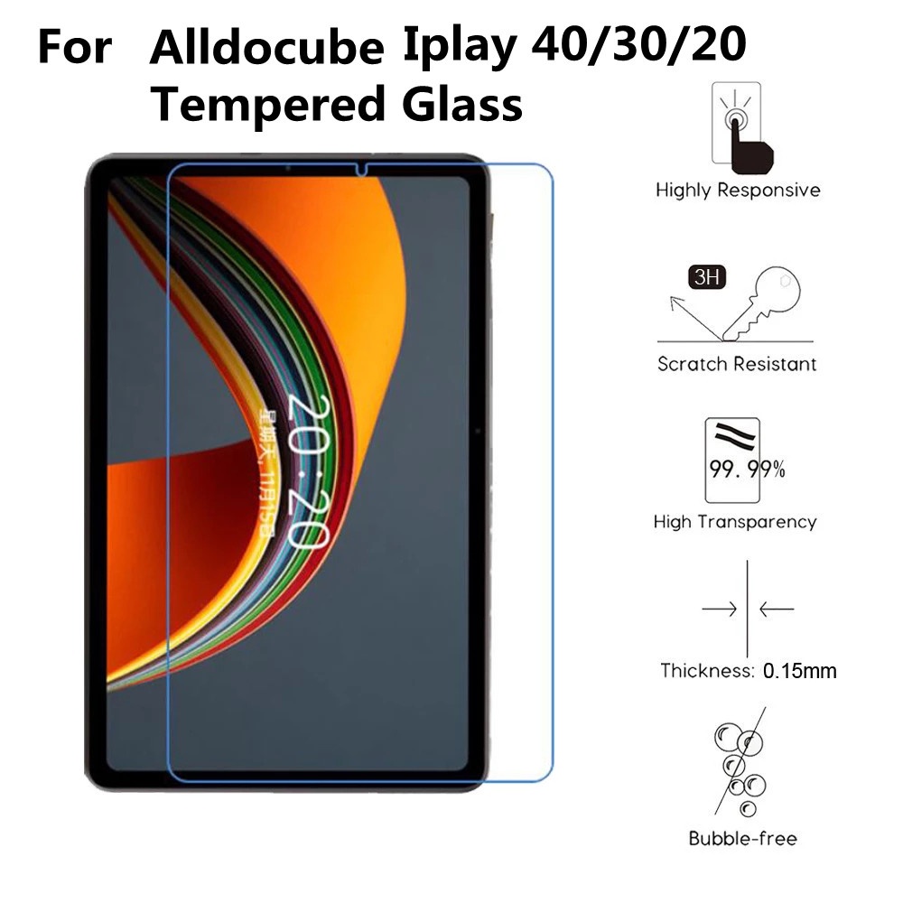 1-3 แพ็คกระจกนิรภัยป้องกันหน้าจอสําหรับ Alldocube iPlay 20 20S 30 40 40H 50 Pro แท็บเล็ตหน้าจอป้องกั