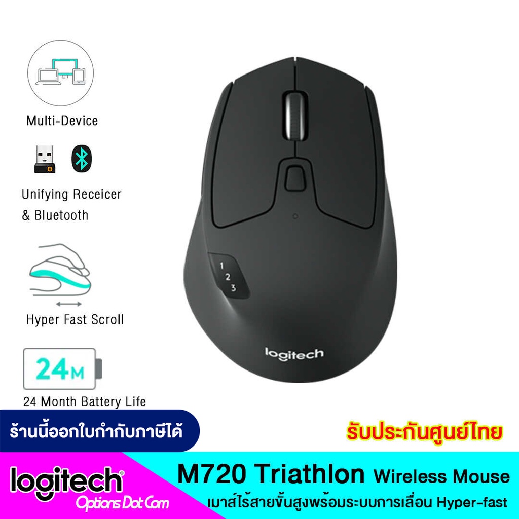 Logitech M720 Triathlon Wireless&amp;Bluetooth Mouse