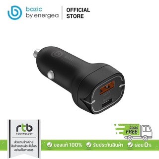 Bazic Car Charger Duo Port USB-C PD20W/USB-A QC 3.0 หัวชาร์จในรถยนต์ รุ่น GoDrive PD20+ - Black