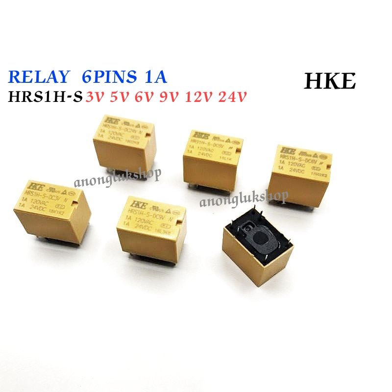 HRS1H-S รีเลย์ 6ขา 1A 120VAC HKE มี 3VDC 5VDC 6VDC 9VDC 12VDC 24VDC