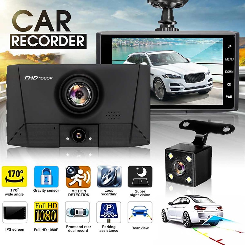 กล้องบันทึกวิดิโอ idv 007 Mini DV Dash Cam Full HD 1080 P สีดำ ...