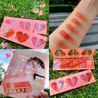 kiss beauty 3 in 1  blush highlighter eyeshadow   ทาตาตลับหัวใจโทนส้ม ส้มอิ๊ฐ แดงตุ่น   87123-03