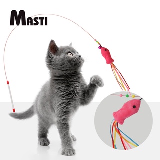 MASTI  ของเล่นแมว ไม้ตกแมว ไม้ตกแมวแบบสปริง ไม้ล่อแมว ไม้ตกแมว แบบลวดสลิง LI0241