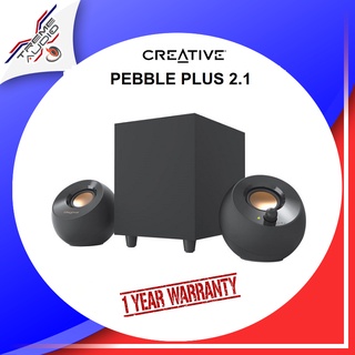 SPEAKER (ลำโพง) CREATIVE PEBBLE PLUS 2.1 (BLACK) - สินค้ารับประกันศูนย์ 1 ปี