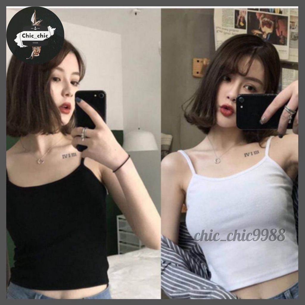 สายเดี่ยว วินเทจ ทรงเกาะอกมีสาย ไม่มีฟองน้ำ เสื้อผ้าเเฟชั่น