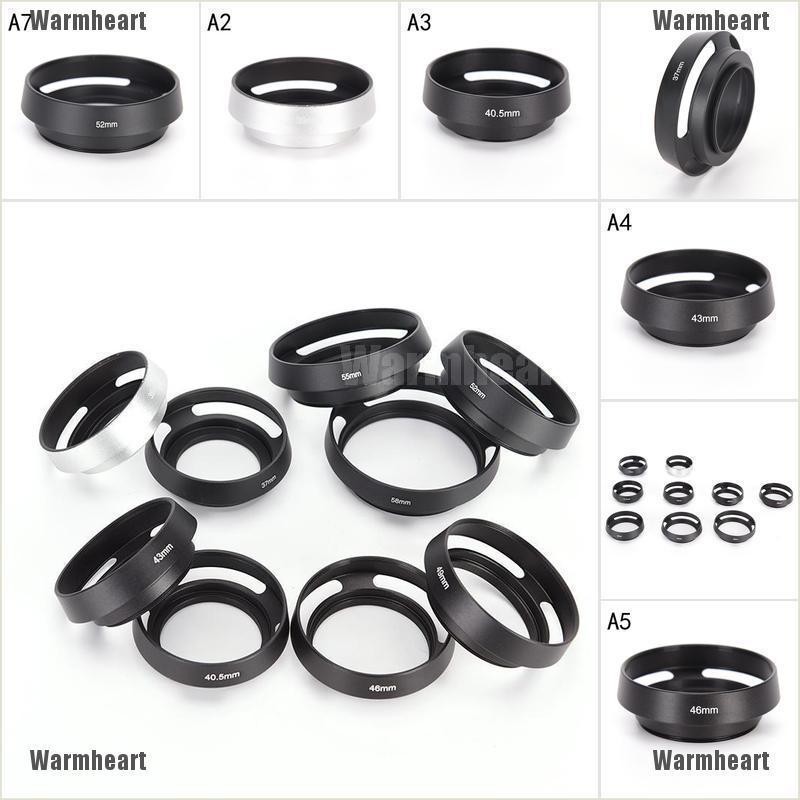 Warmheart ฮู้ดเลนส์โลหะ สําหรับ Leica Canon Nikon 37 39 40.5 43 46 49 52 55 58 62