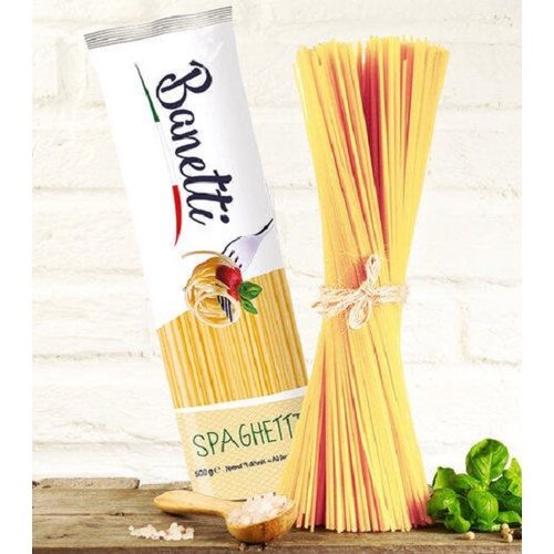 [2 ห่อ] บาเนตติ เส้นสปาเกตตี้ 500 กรัม x2 รวม 1 กิโลกรัม BANETTI SPAGHETTI