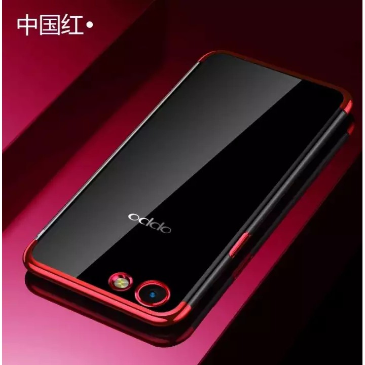 Case OPPO A83 เคสออฟโบ้ a83 เคสนิ่ม TPU เคสใสขอบสี สินค้ามาใหม่ สีดำ สีแดง สีนำเงิน เคสสวยและบาง ขาย